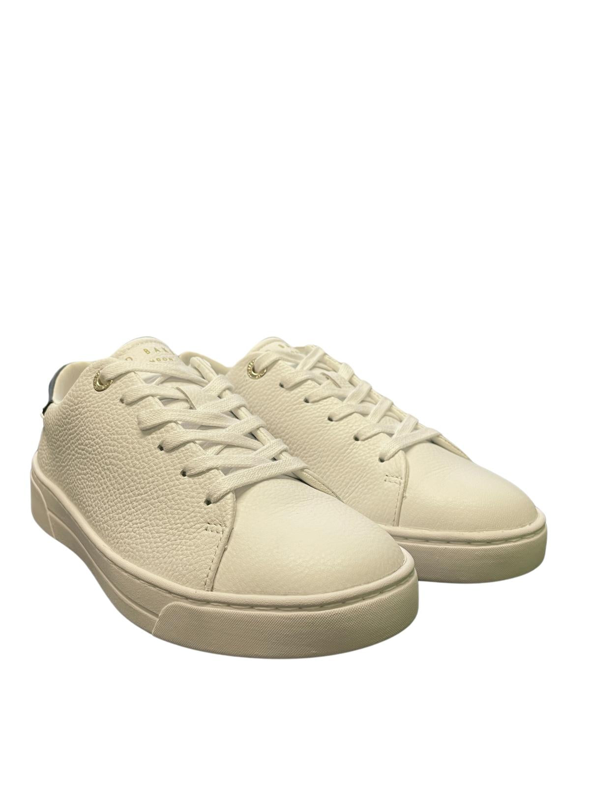 TED BAKER Kimmii Low Top Leather Trainers White/Black EU37 UK4 RRP 110 NEW