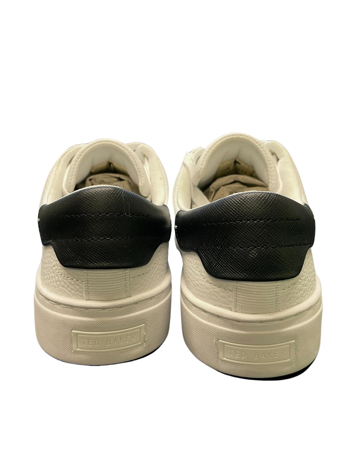 TED BAKER Kimmii Low Top Leather Trainers White/Black EU37 UK4 RRP 110 NEW