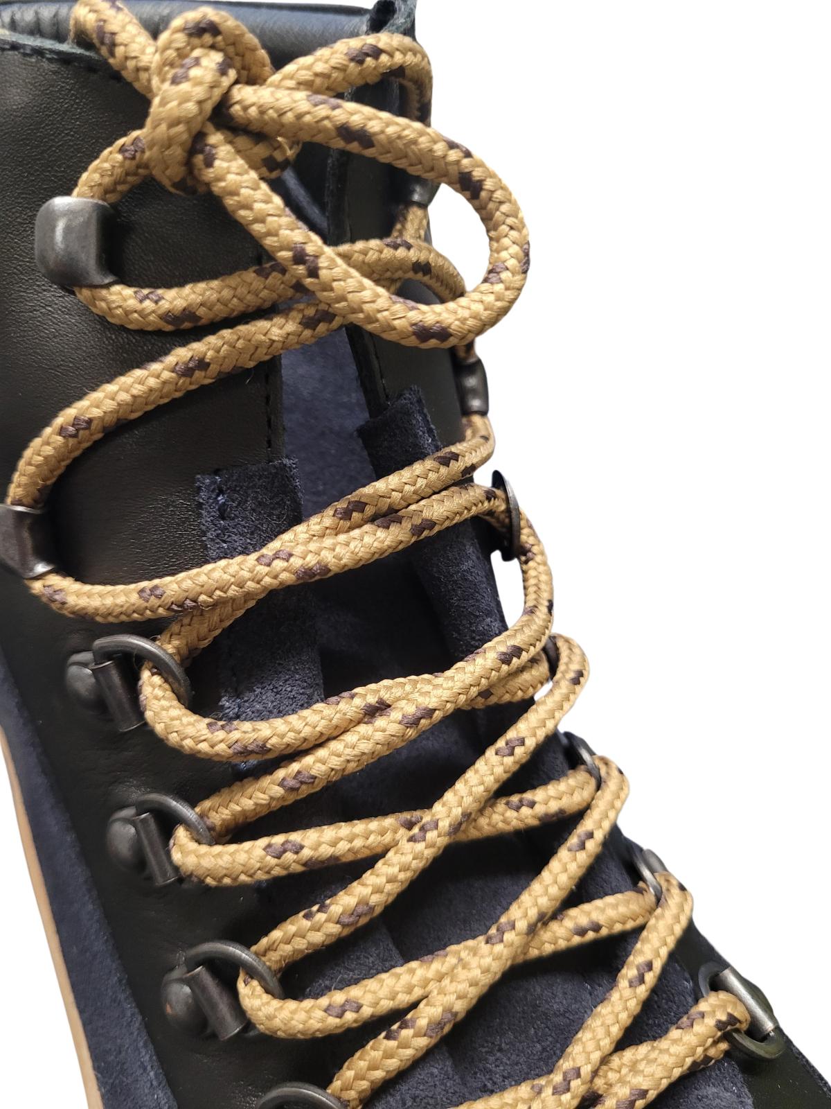 TED BAKER Allicia Combat Boots Black Leather & Blue Suede UK7 EU40 NEW RRP175