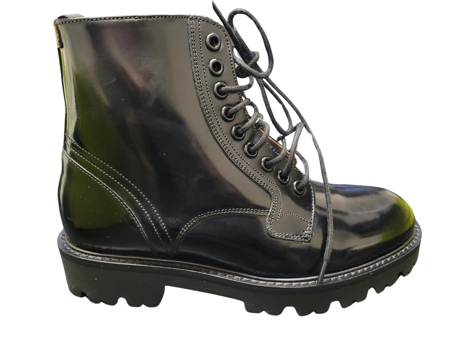 TED BAKER Mascy Ankle Boot Black Leather Lace Up Flat UK5 EU38 NEW RRP165