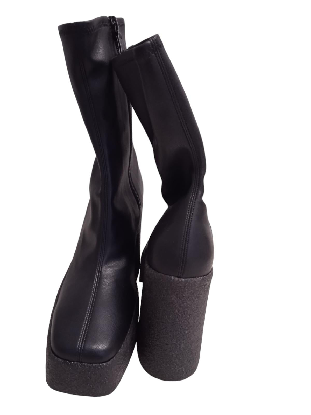 STELLA MCCARTNEY Ladies Skyla Chunky Platform Ankle Boots Black UK4 NEW RRP625