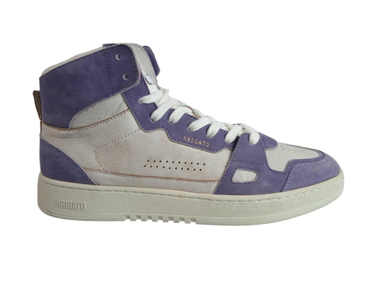 AXEL ARIGATO Men's Purple & White Leather Dice Hi Trainers Size UK8 RRP240 NEW
