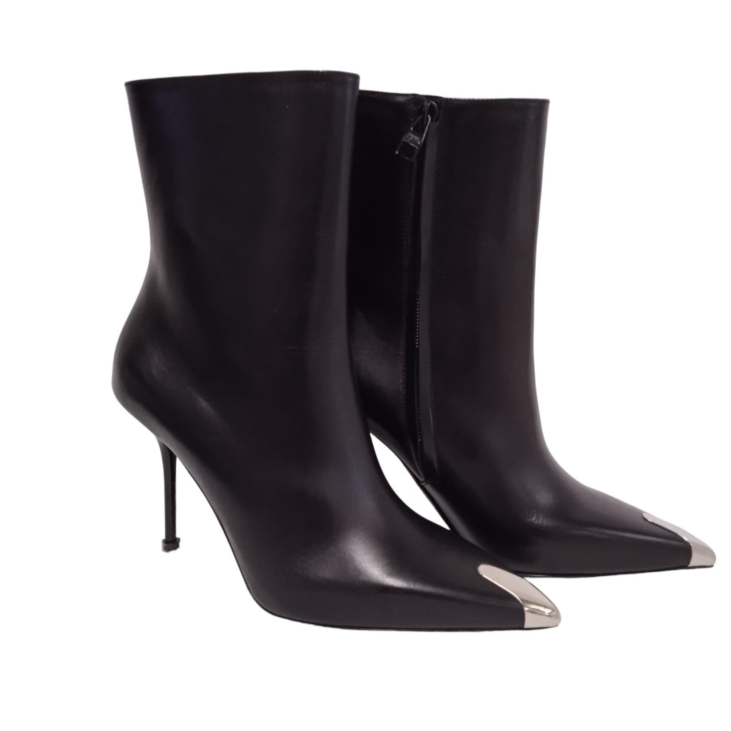 ALEXANDER MCQUEEN Ladies Black Leather Punk Ankle Boots EU38.5 UK5.5 RRP790 NEW