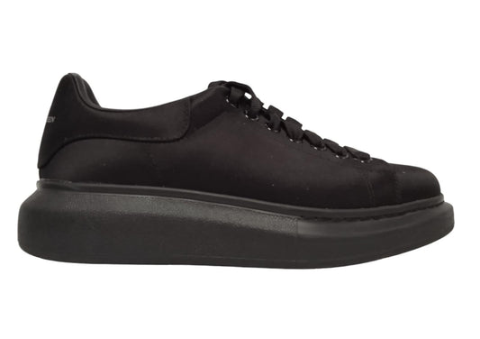ALEXANDER MCQUEEN Ladies Black Silk Satin Low Top Sneakers EU39 UK6 RRP490 NEW