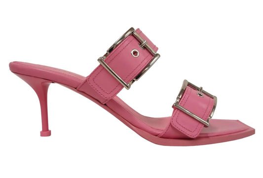 ALEXANDER MCQUEEN Ladies Pink Leather Strappy Mule Sandals EU41 UK8 RRP790 NEW
