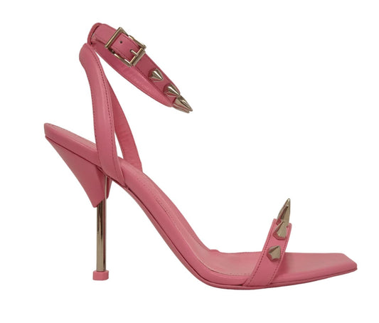 ALEXANDER MCQUEEN Ladies Pink Leather Spike Sandals EU38.5 UK5.5 RRP690 NEW