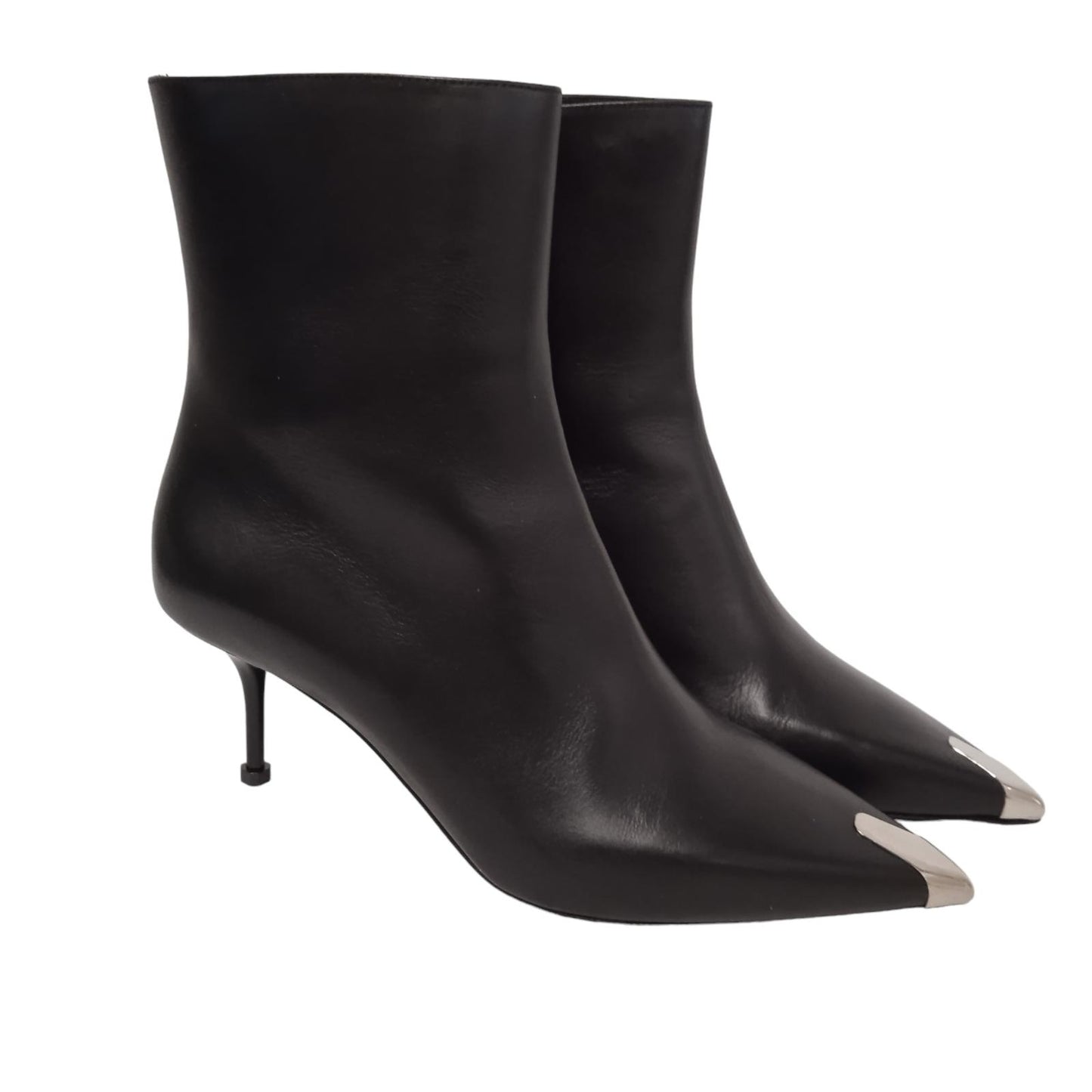 ALEXANDER MCQUEEN Ladies Black Leather Punk 60 Ankle Boots EU41 UK8 RRP790 NEW