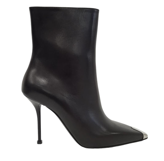 ALEXANDER MCQUEEN Ladies Black Leather Punk 90 Ankle Boots EU41 UK8 RRP790 NEW