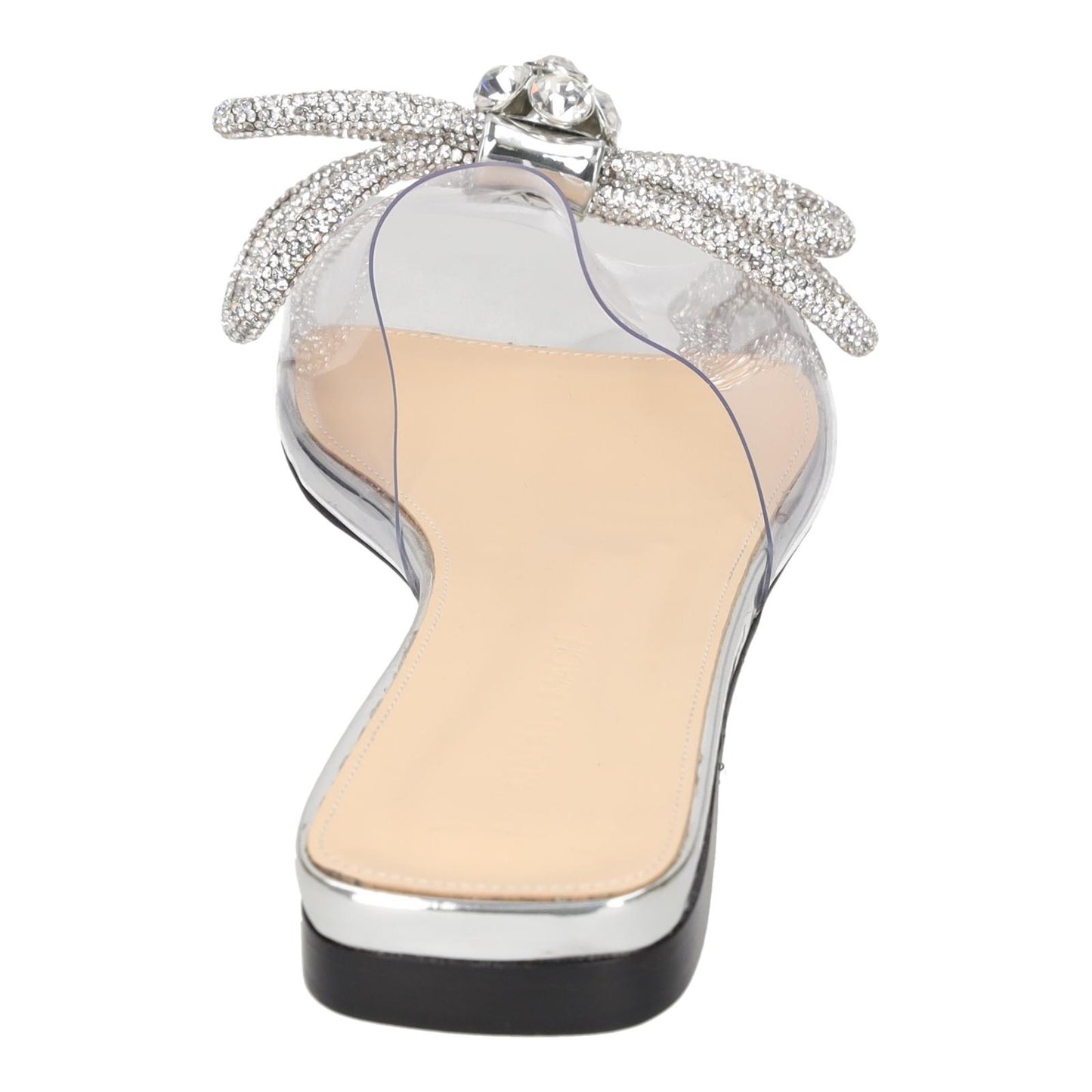 MACH & MACH Double Bow Square Toe Flat Sandals Silver UK5.5 EU38.5 NEW RRP 825