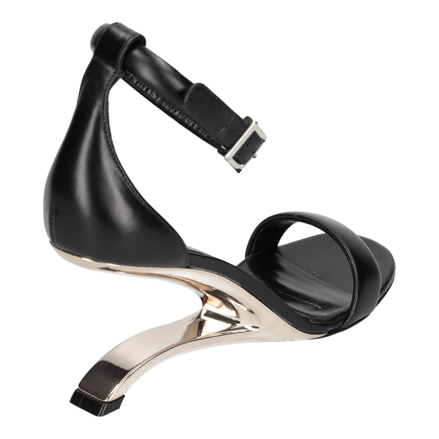 ALEXANDER MCQUEEN Black Runway Heeled Leather Sandal Size UK5 EU38 NEW RRP 790