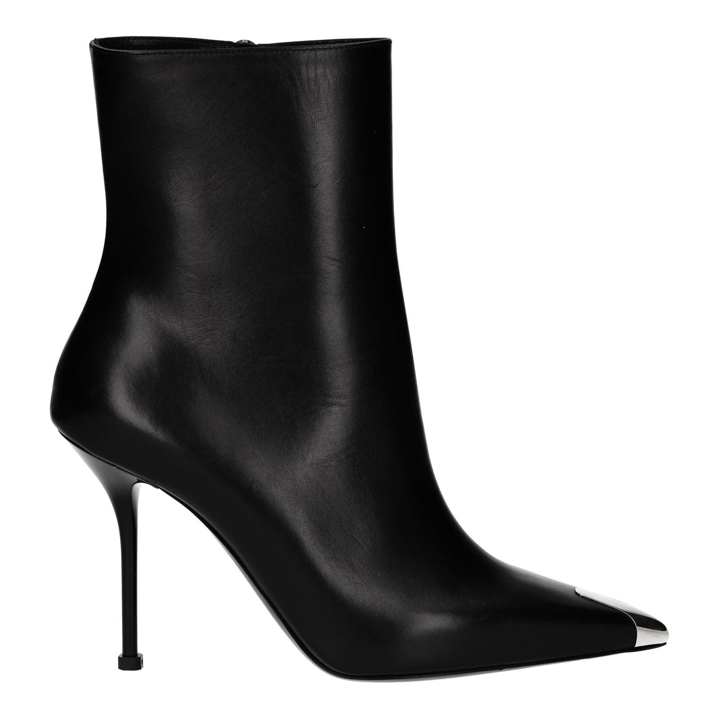 ALEXANDER MCQUEEN Black Toe-Cap Heeled Ankle Boots Leather UK7 EU40 NEW RRP 790