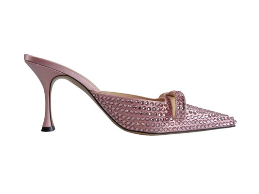 MACH & MACH Ladies Pink Crystal Embellished Marie Mules EU41 UK8 RRP895 NEW