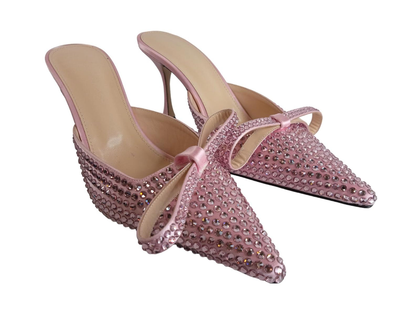 MACH & MACH Ladies Pink Crystal Embellished Marie Mules EU41 UK8 RRP895 NEW