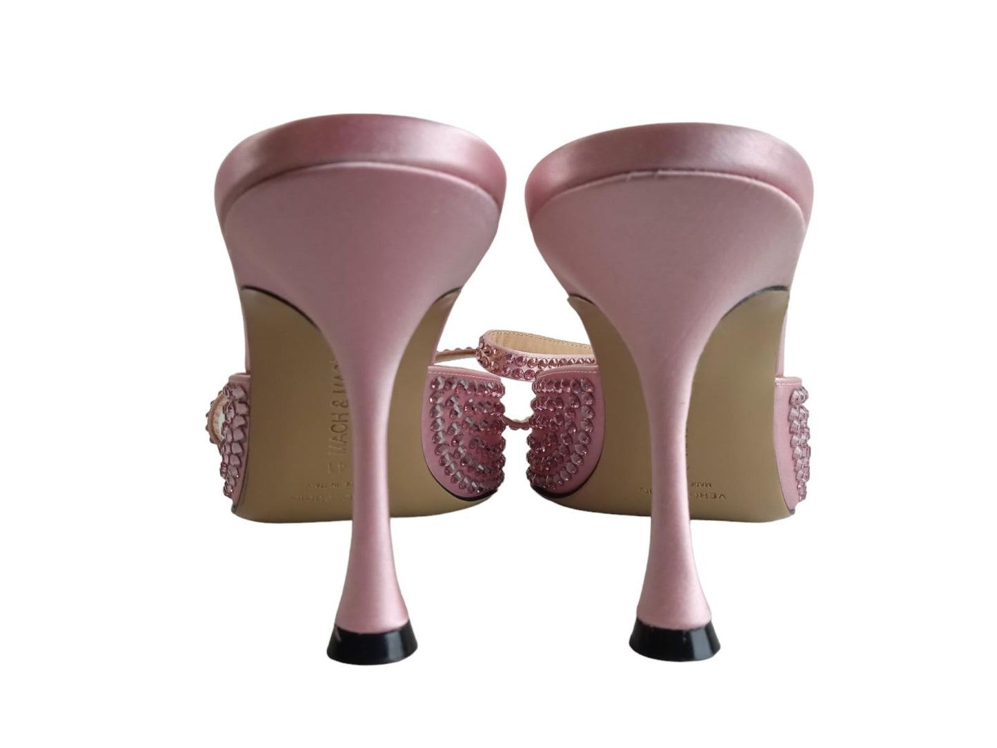 MACH & MACH Ladies Pink Crystal Embellished Marie Mules EU41 UK8 RRP895 NEW