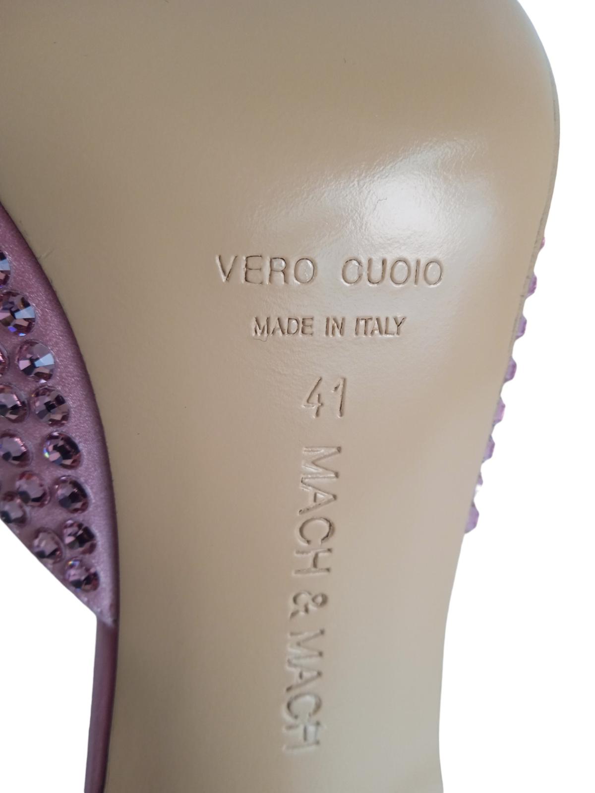 MACH & MACH Ladies Pink Crystal Embellished Marie Mules EU41 UK8 RRP895 NEW