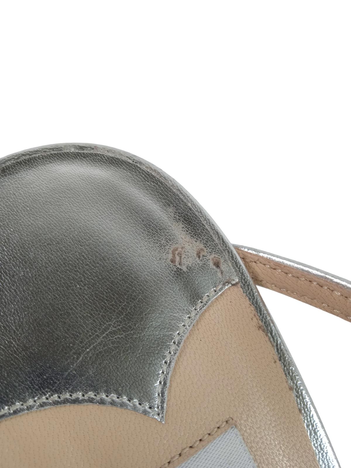 JIMMY CHOO Ladies Silver Glitter Detail Anise 95 Mules Size EU39 UK6 RRP675 NEW