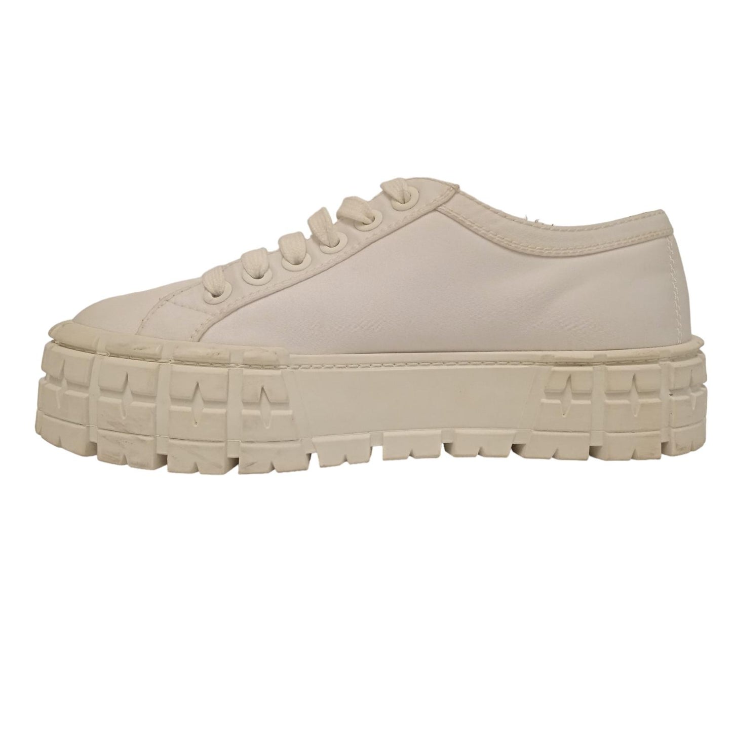 PRADA Ladies White Re-Nylon Double Wheel Low Top Sneakers IT39 UK6 RRP750 NEW