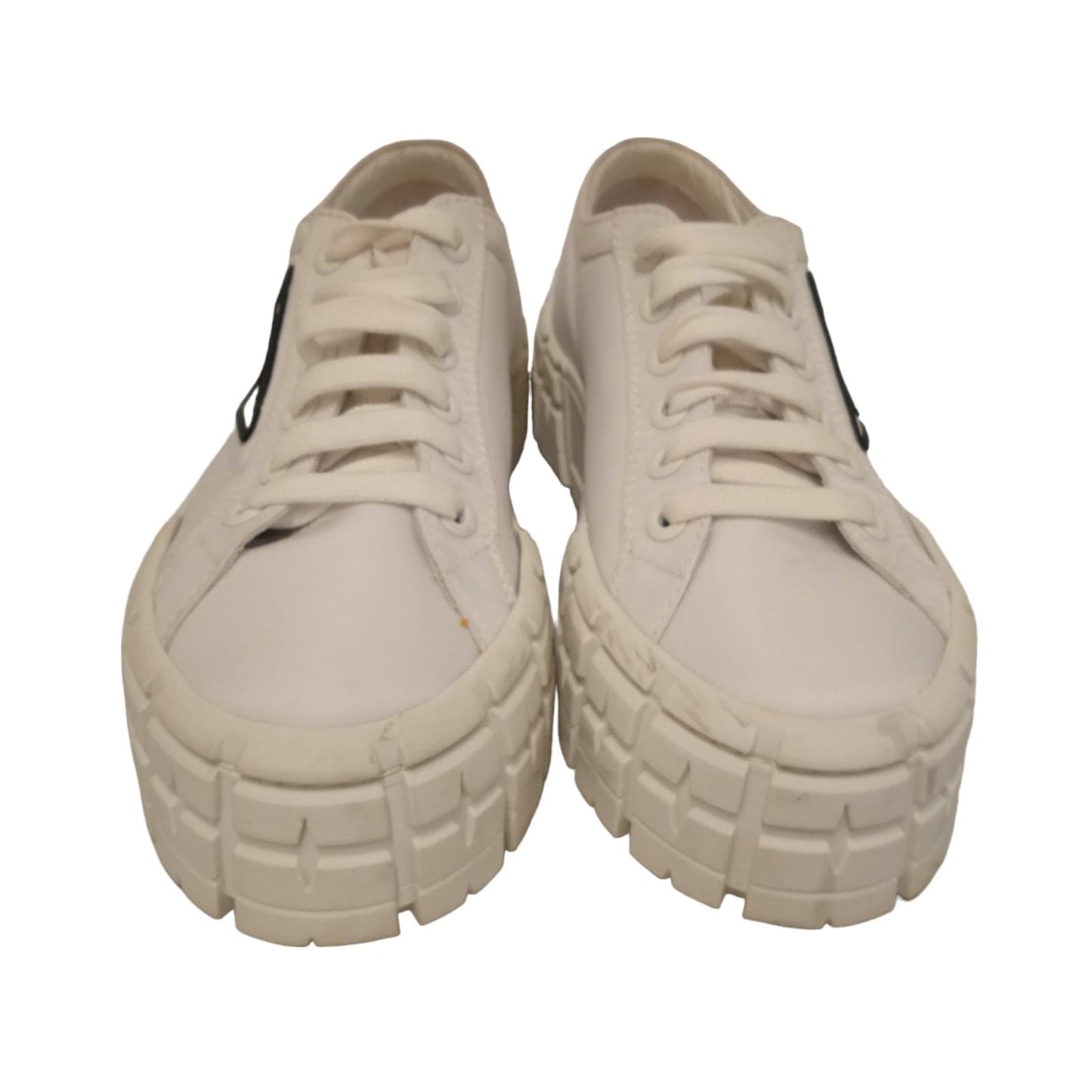 PRADA Ladies White Re-Nylon Double Wheel Low Top Sneakers IT39 UK6 RRP750 NEW