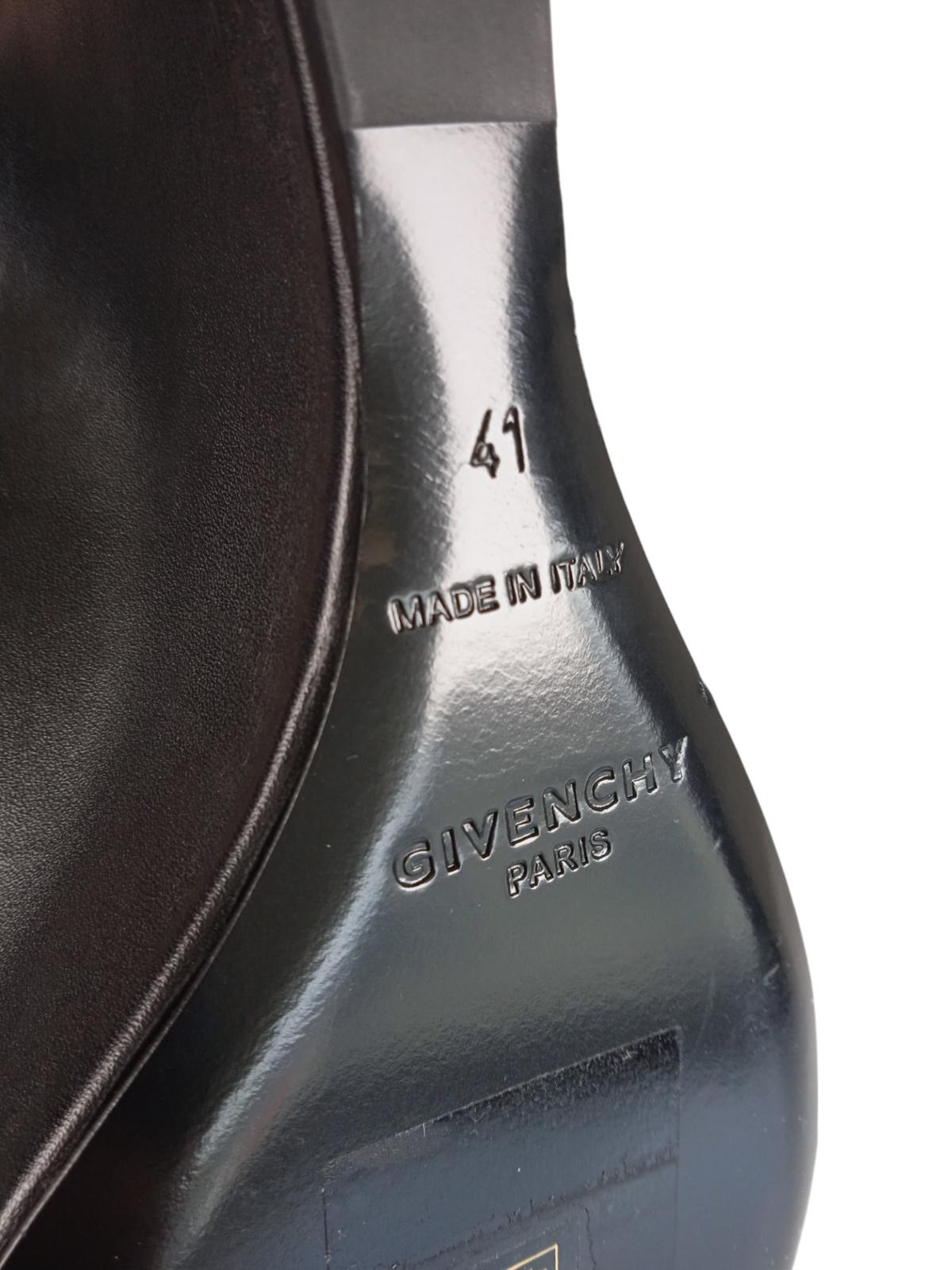 GIVENCHY Ladies Black Leather G-Lock Wedge Knee High Boots EU41 UK8 RRP1540 NEW