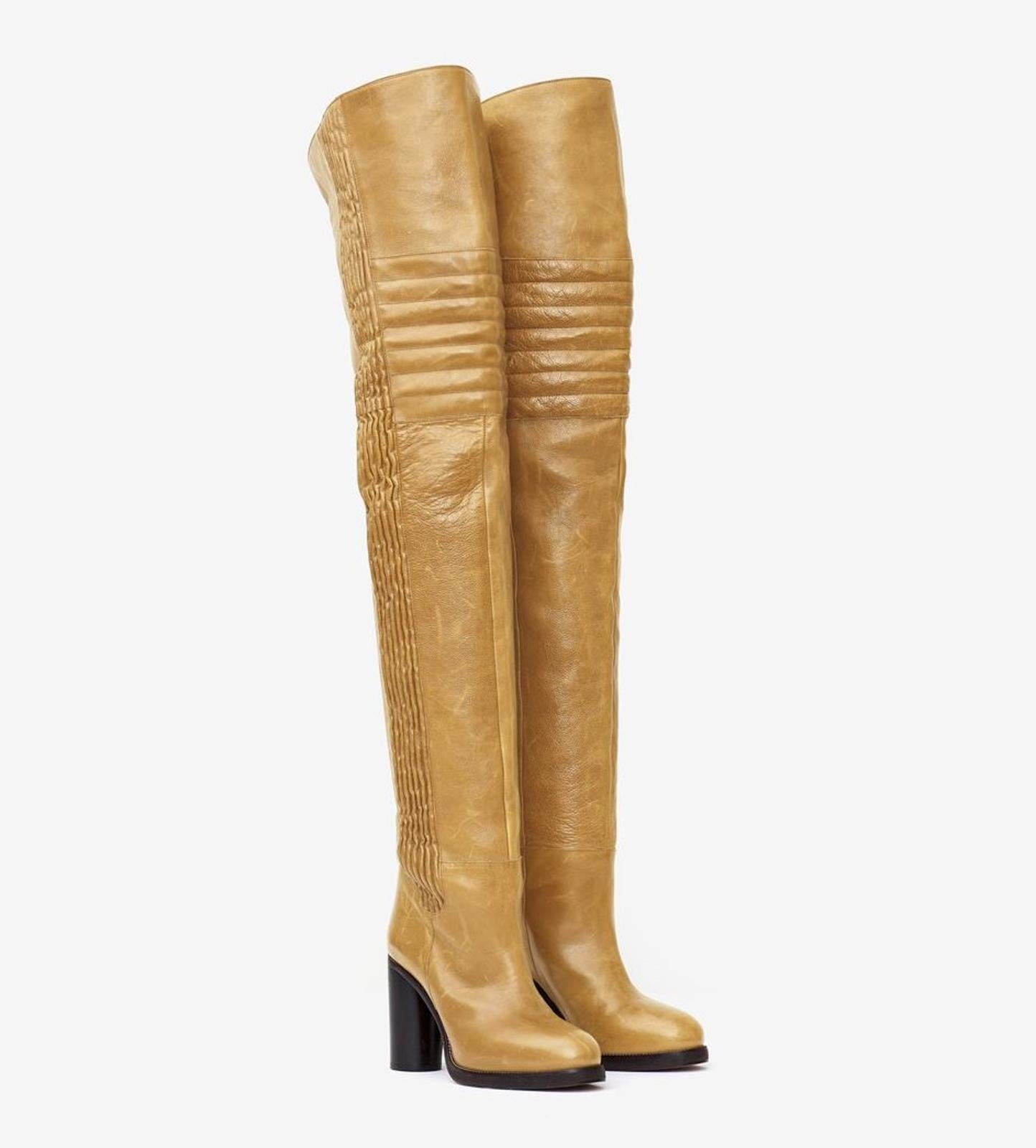 ISABEL MARANT Brown Leather Laelle Over-The-Knee Boots EU39 UK6 RRP2210 NEW