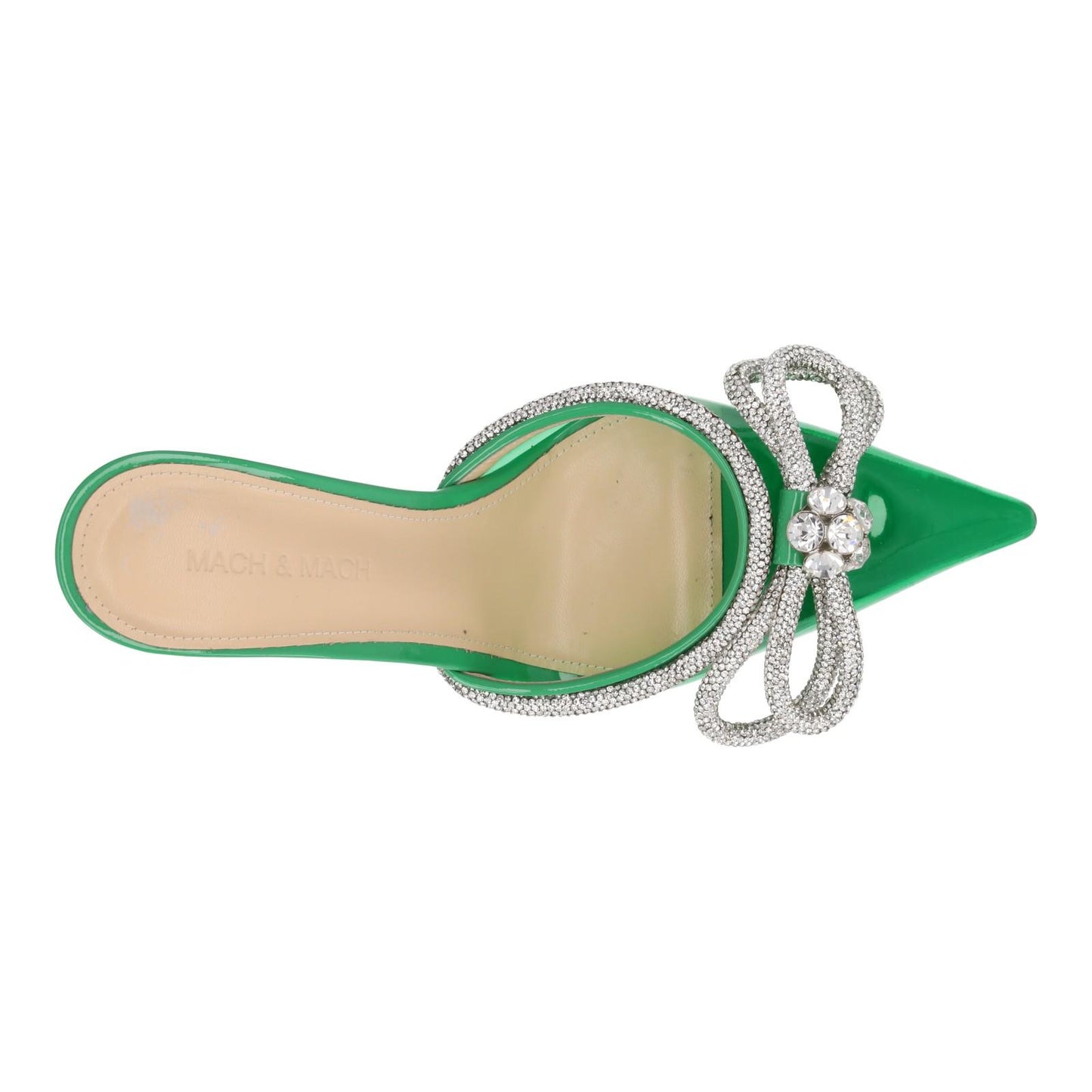 MACH & MACH Double Bow Mul Shoes 85 Heel Green PVC IT38 UK5 NEW RRP990