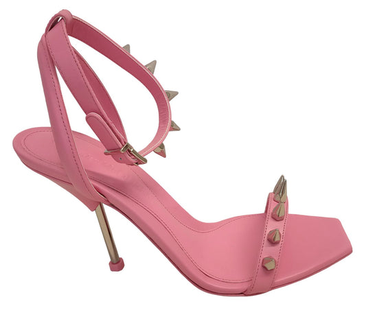 ALEXANDER MCQUEEN Ladies Pink Leather Spike Heeled Sandals EU39 UK6 NEW RRP690