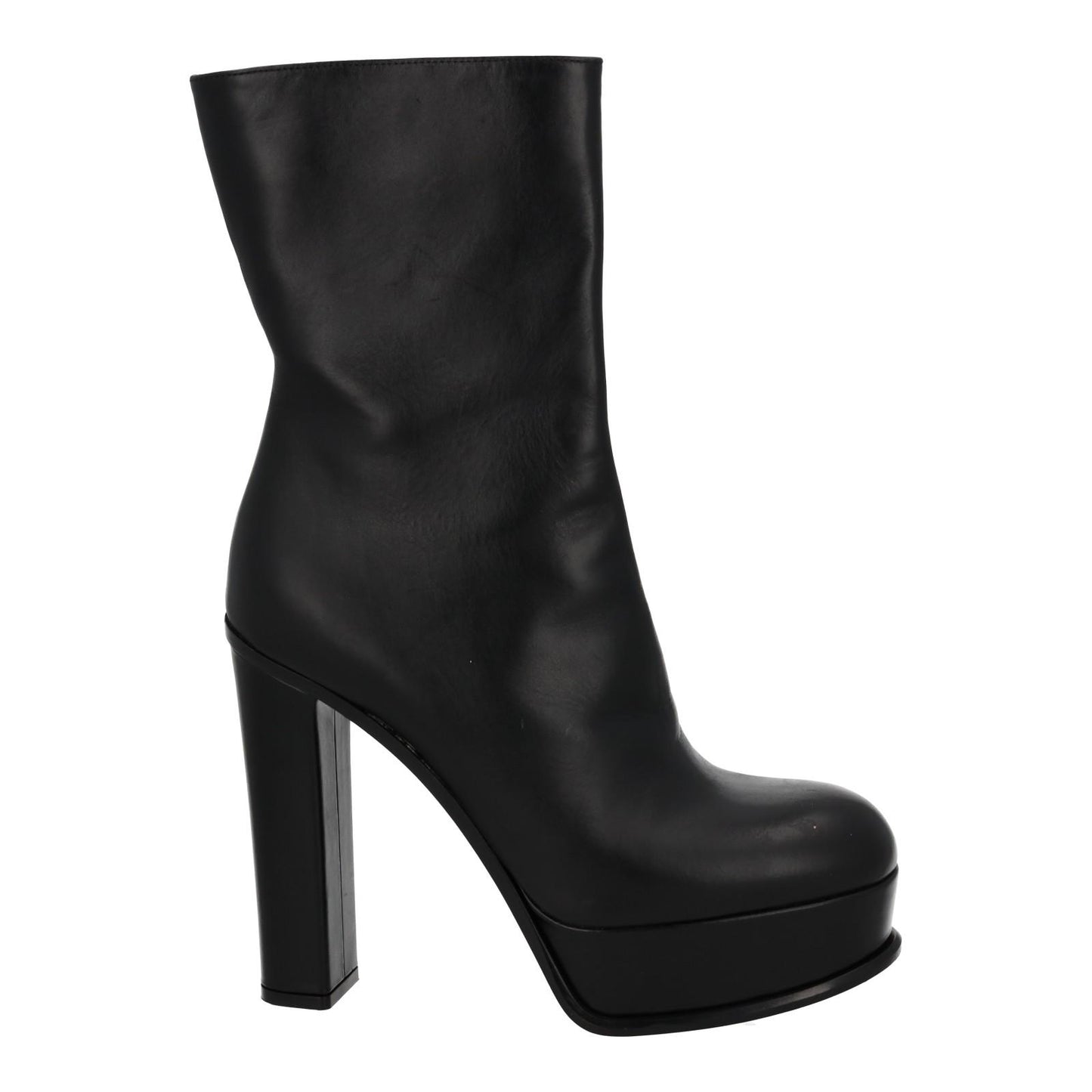 ALEXANDER MCQUEEN Ankle Boots Platform Heel Black Leather EU40 UK7 NEW RRP950
