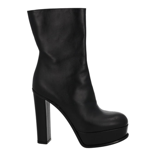 ALEXANDER MCQUEEN Ankle Boots Platform Heel Black Leather EU40 UK7 NEW RRP950