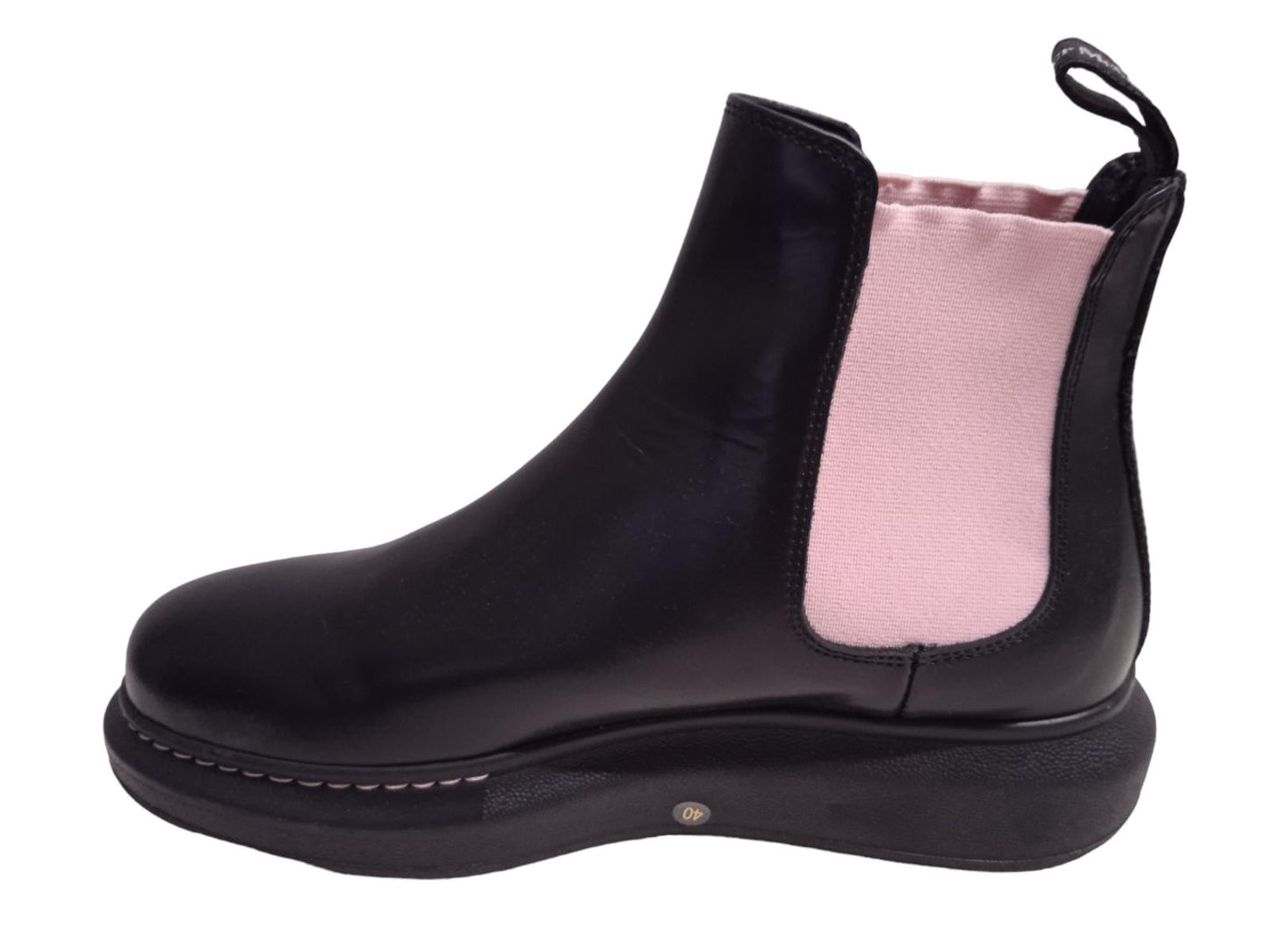 ALEXANDER MCQUEEN Hybrid Chelsea Boots Leather Black/Pink EU40 UK7 NEW RRP450
