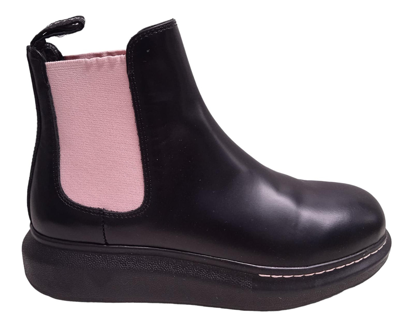 ALEXANDER MCQUEEN Hybrid Chelsea Boots Leather Black/Pink EU36 UK3 NEW RRP450