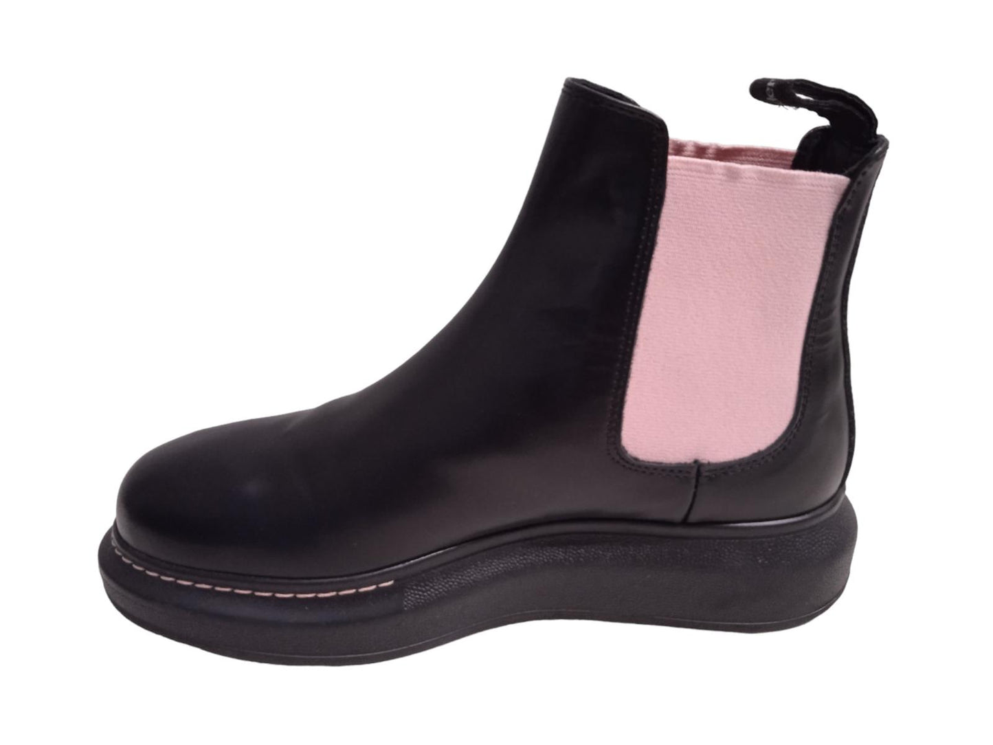 ALEXANDER MCQUEEN Hybrid Chelsea Boots Leather Black/Pink EU36 UK3 NEW RRP450