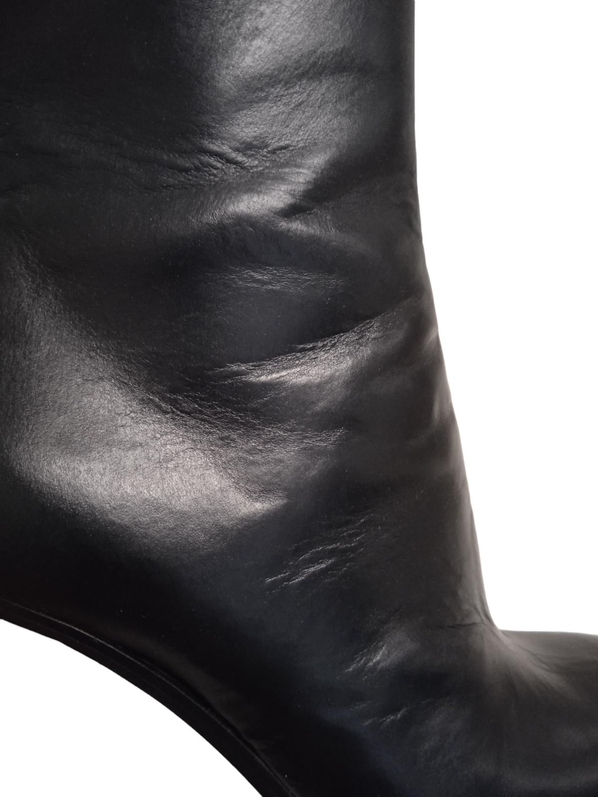 ALEXANDER MCQUEEN Platform Boots Leather Heeled Black EU37.5 UK4.5 NEW RRP950