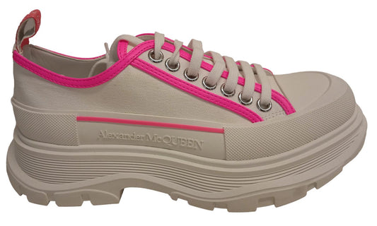ALEXANDER MCQUEEN Tread Slick Sneakers Canvas White/Pink EU39 UK6 NEW RRP550