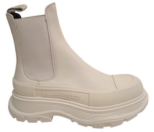 ALEXANDER MCQUEEN Tread Slick Chelsea Boots Leather White EU36 UK3 NEW RRP590