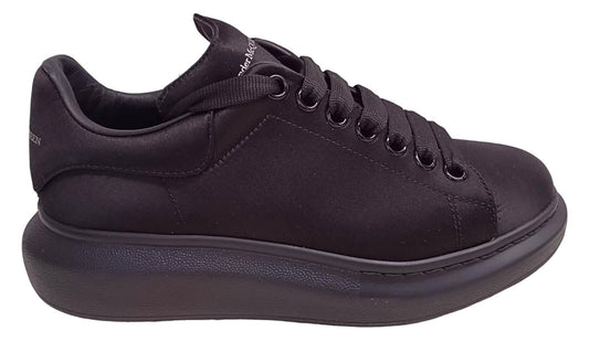 ALEXANDER MCQUEEN Runway Sneakers Satin Low Top Black EU38.5 UK5.5 NEW RRP490