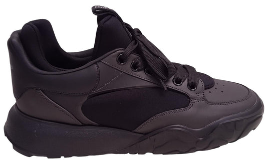 ALEXANDER MCQUEEN Court Neo Sock Sneakers Leather/Fabric Black UK9 NEW RRP590