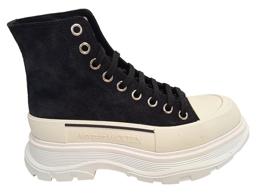 ALEXANDER MCQUEEN Tread Slick Boots Suede Black/White EU38.5 UK5.5 NEW RRP540