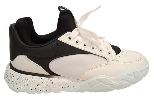 ALEXANDER MCQUEEN Court Eco Sneakers Leather/Fabric White/Black UK8 NEW RRP590