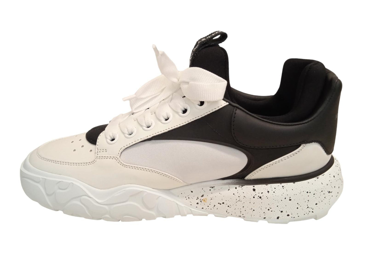 ALEXANDER MCQUEEN Court Eco Sneakers Leather/Fabric White/Black UK8 NEW RRP590