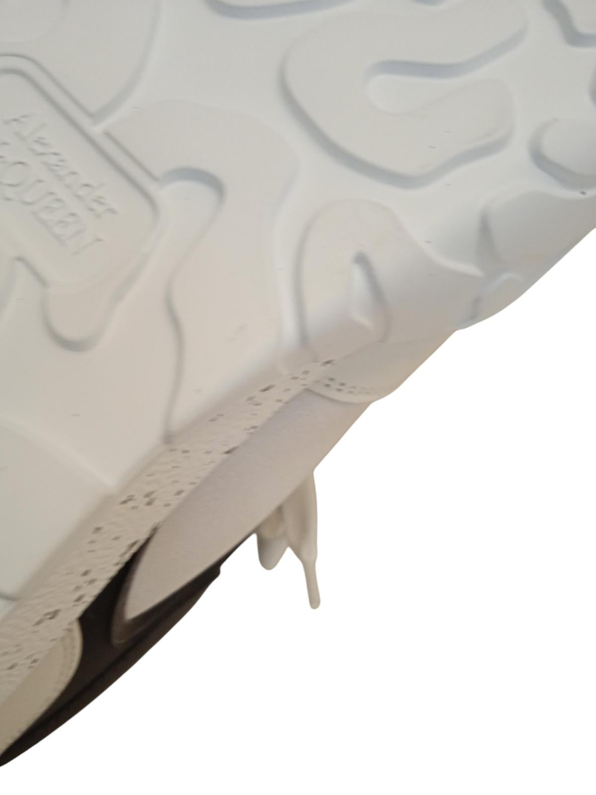 ALEXANDER MCQUEEN Court Eco Sneakers Leather/Fabric White/Black UK8 NEW RRP590