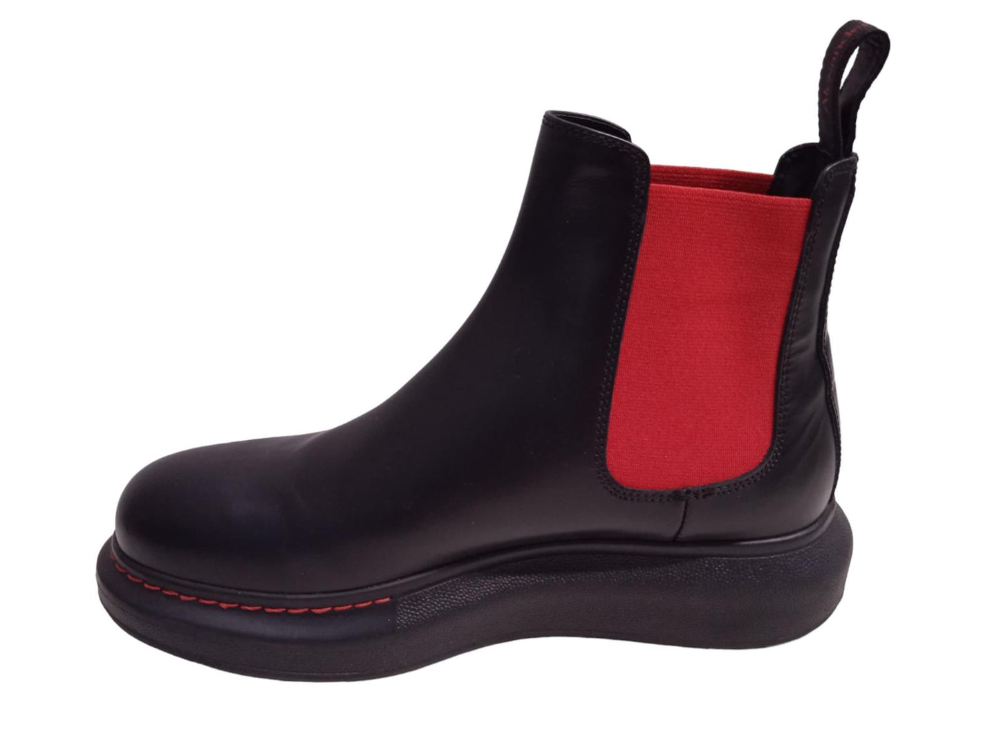 ALEXANDER MCQUEEN Hybrid Chelsea Boots Leather Black/Red EU36 UK3 NEW RRP450