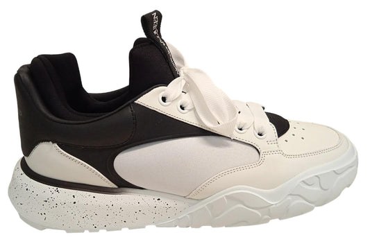 ALEXANDER MCQUEEN Court Eco Sneakers Leather/Fabric White/Black UK9 NEW RRP590
