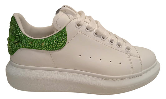 ALEXANDER MCQUEEN Oversized Sneakers Crystal White/Green UK6.5 NEW RRP500
