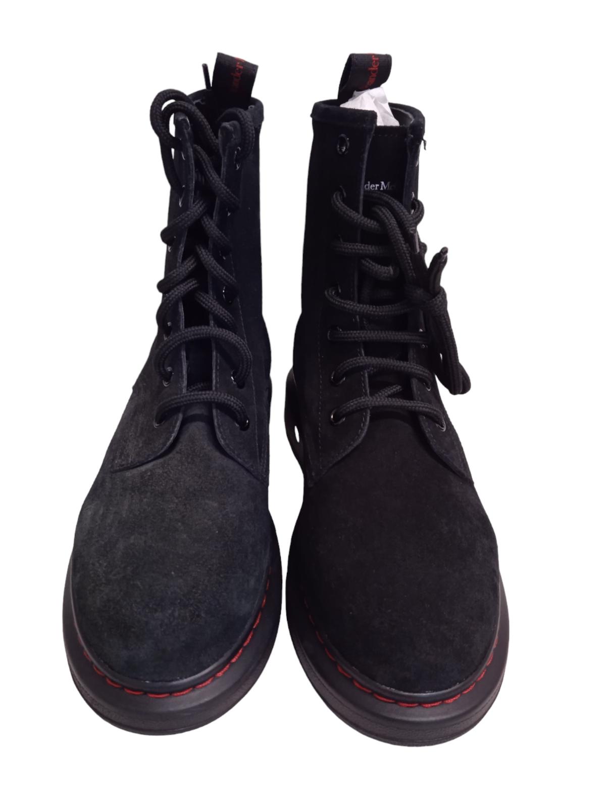 ALEXANDER MCQUEEN Combat Boots Shoes Suede Lace Up Black EU36.5 UK3.5 NEW