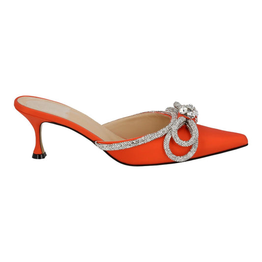 MACH & MACH Shoes Crystal Double Bow Mule Heels Orange EU38.5 UK5.5 NEW RRP955