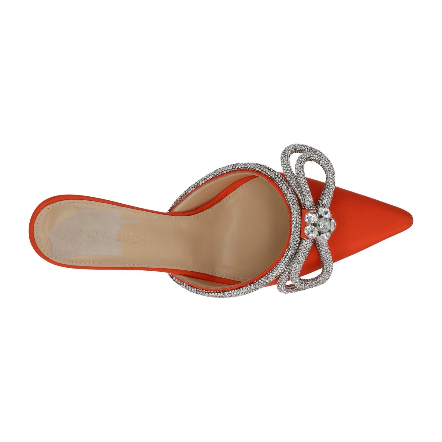 MACH & MACH Shoes Crystal Double Bow Mule Heels Orange EU38.5 UK5.5 NEW RRP955