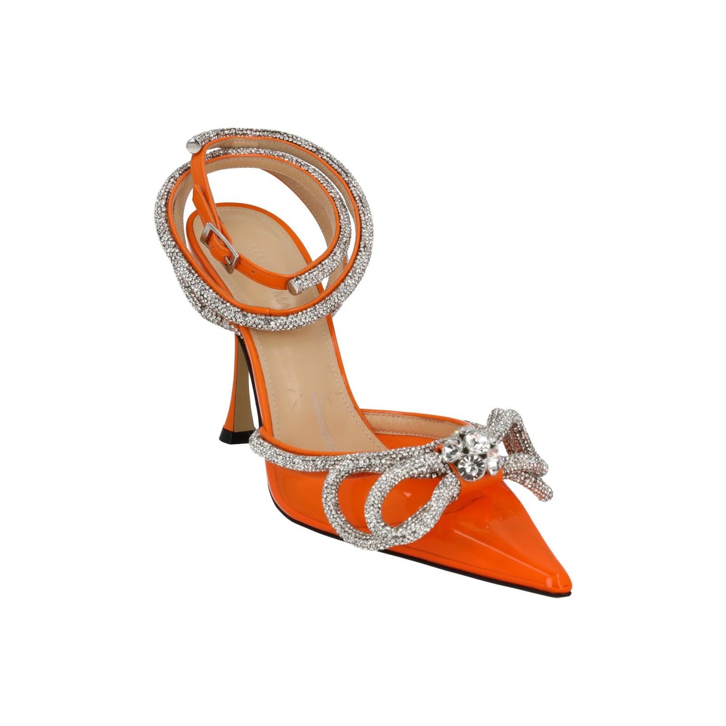 MACH & MACH Shoes Crystal Double Bow Ankle Strap Orange EU38.5 UK5.5 NEW RRP955