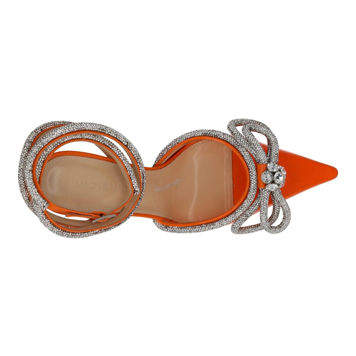 MACH & MACH Shoes Crystal Double Bow Ankle Strap Orange EU38.5 UK5.5 NEW RRP955