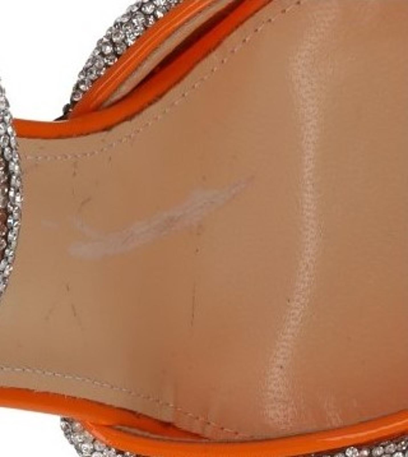 MACH & MACH Shoes Crystal Double Bow Ankle Strap Orange EU38.5 UK5.5 NEW RRP955