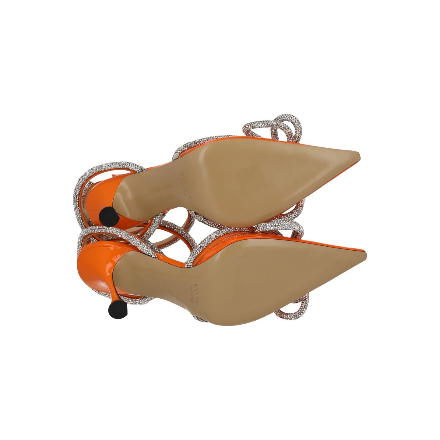 MACH & MACH Shoes Crystal Double Bow Ankle Strap Orange EU38.5 UK5.5 NEW RRP955